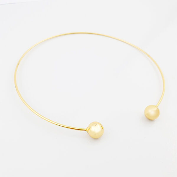 Colar Minimalista Dupla Esfera Dourada