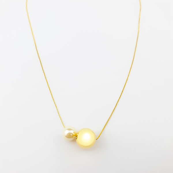 Colar Clara Elo Dourado e Pérola