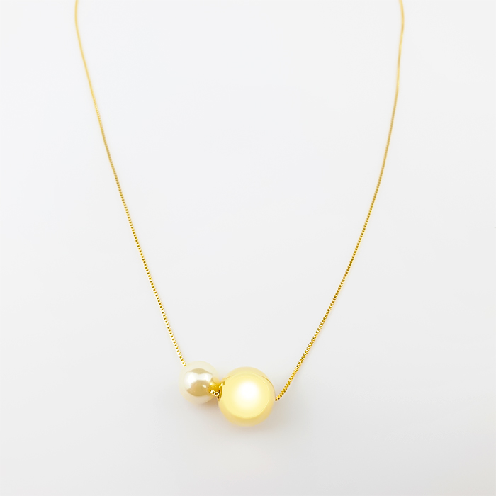 Colar Clara Elo Dourado e Pérola