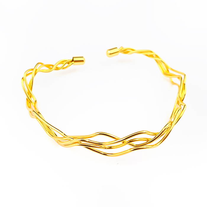 Bracelete Laura Dourada Entrelaçada