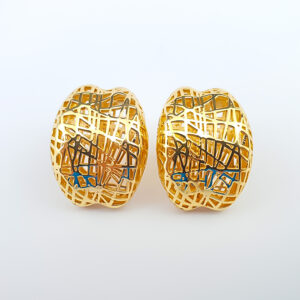 Brinco Estela meia Argola Dourado