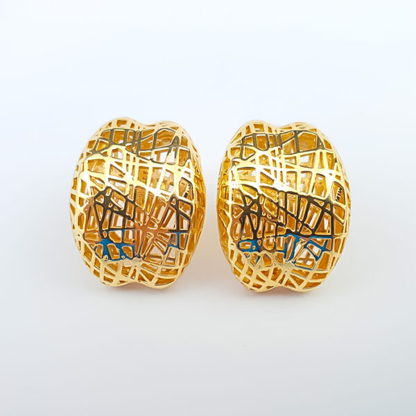 Brinco Estela meia Argola Dourado