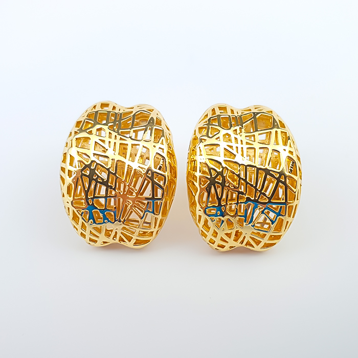 Brinco Estela meia Argola Dourado