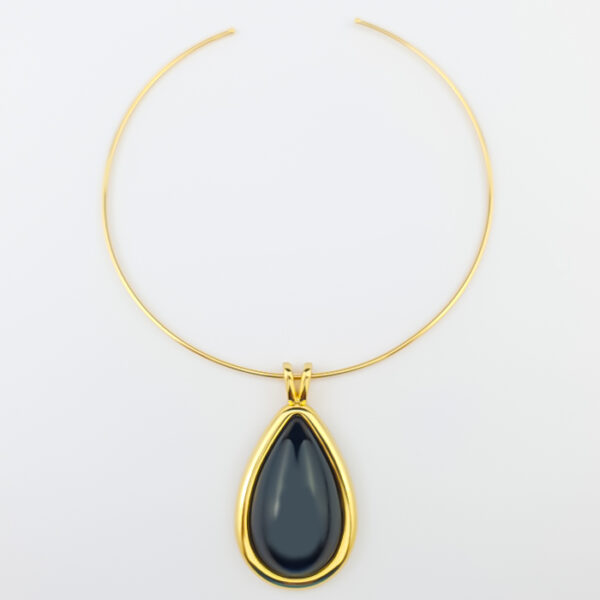 Colar Choker Gota Negra Enigmática