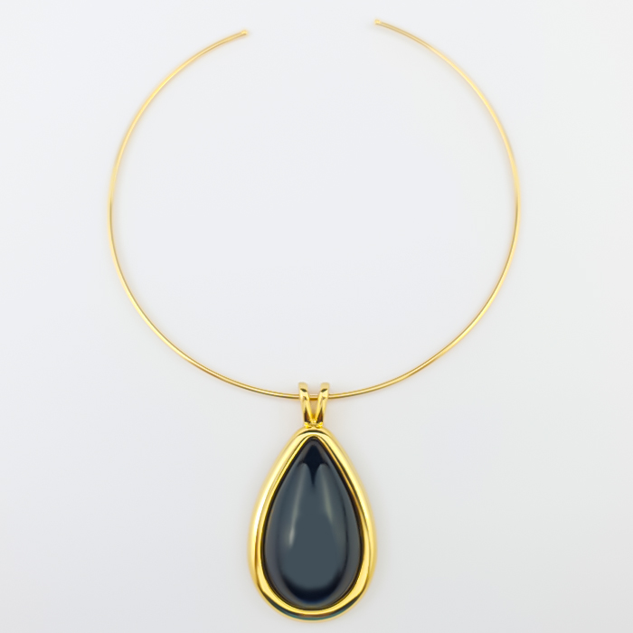 Colar Choker Gota Negra Enigmática