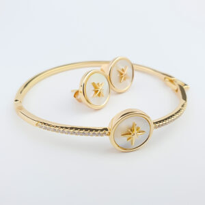 Conjunto Estrela Guia Dourado e Madrepérola