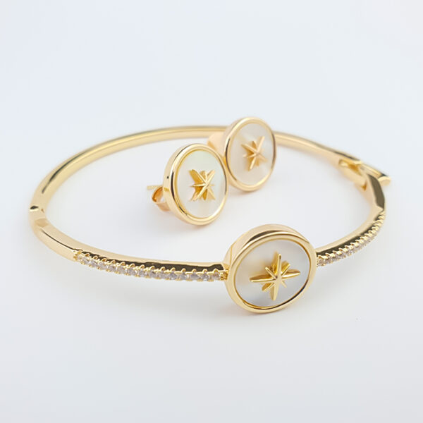 Conjunto Estrela Guia Dourado e Madrepérola