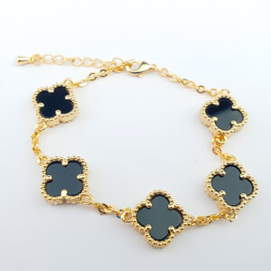 Pulseira Trevos da Sorte Preto Onix