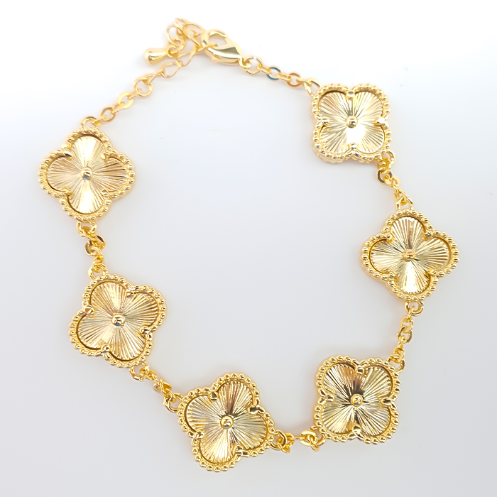 Pulseira Trevos da Sorte em Dourado