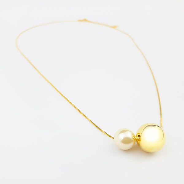 Colar Clara Elo Dourado e Pérola - Imagem 2