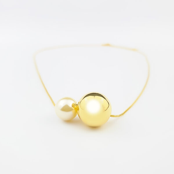 Colar Clara Elo Dourado e Pérola - Imagem 3