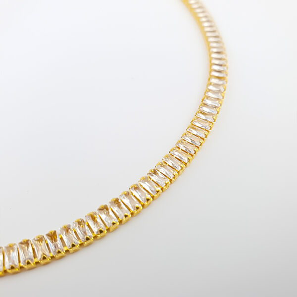 Colar Riviera de Zircônias Baguette Dourada - Imagem 3