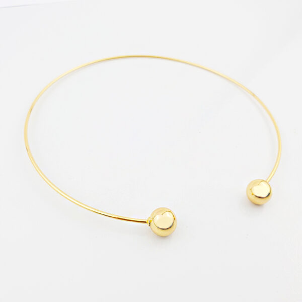 Colar Minimalista Dupla Esfera Dourada - Imagem 2