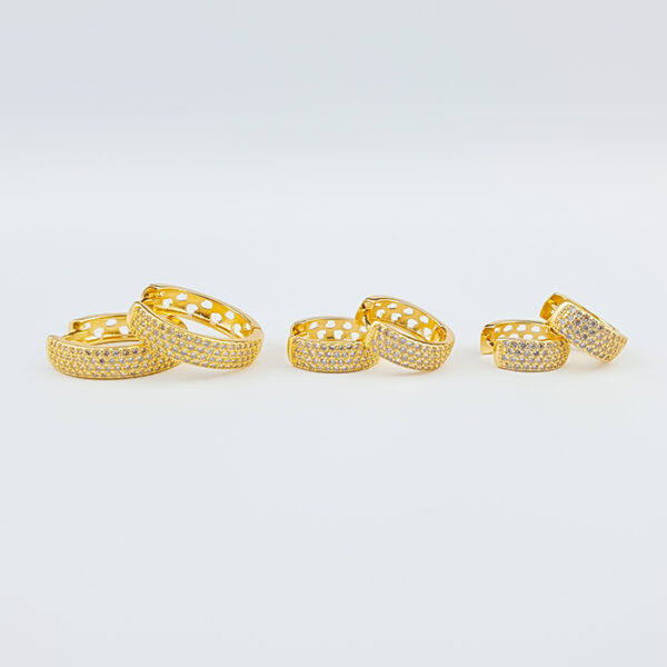 Trio de Brincos Cravejados - Imagem 3