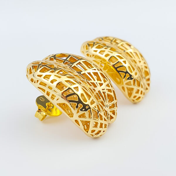 Brinco Estela meia Argola Dourado - Imagem 2
