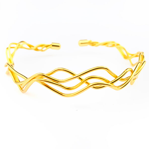Bracelete Laura Dourada Entrelaçada - Imagem 2