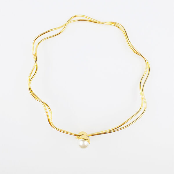 Colar Pérola Ondulado Dourado - Imagem 4