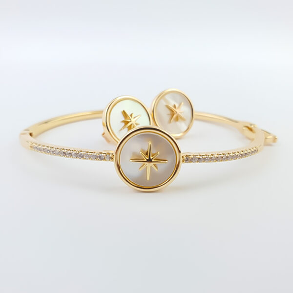 Conjunto Estrela Guia Dourado e Madrepérola - Imagem 2