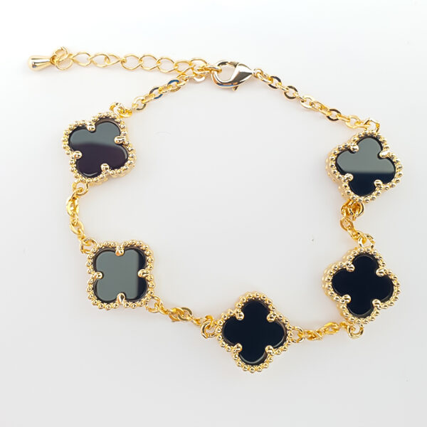 Pulseira Trevos da Sorte Preto Onix - Imagem 2