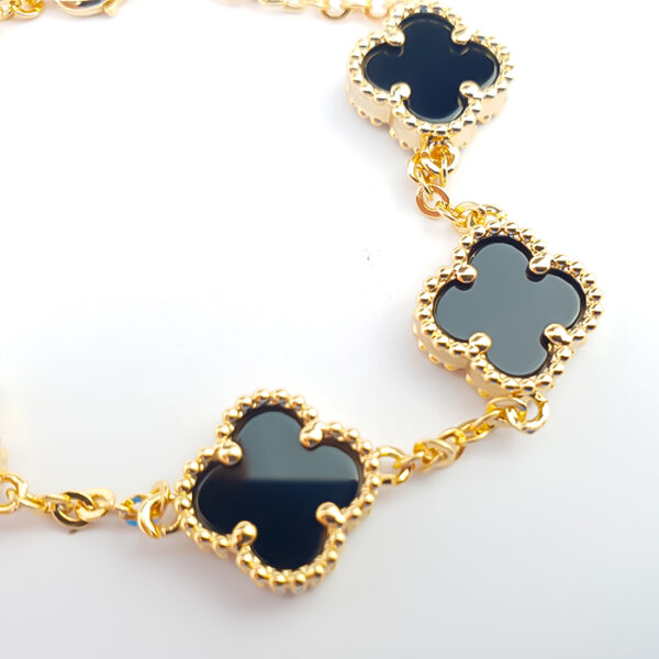 Pulseira Trevos da Sorte Preto Onix - Imagem 3