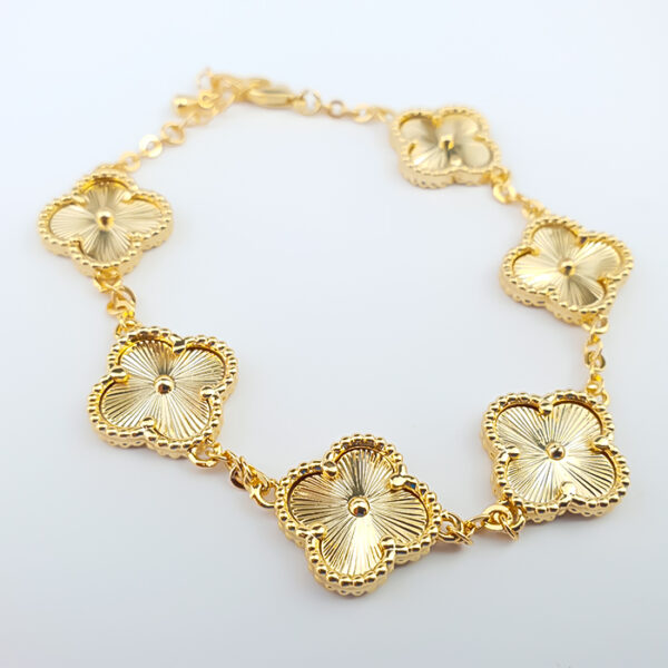 Pulseira Trevos da Sorte em Dourado - Imagem 2