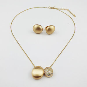 Conjunto Mariana Ouro Fosco e Zircônias