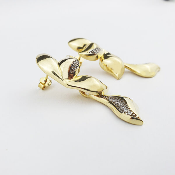 Brinco Lorena Folhas Douradas - Imagem 4