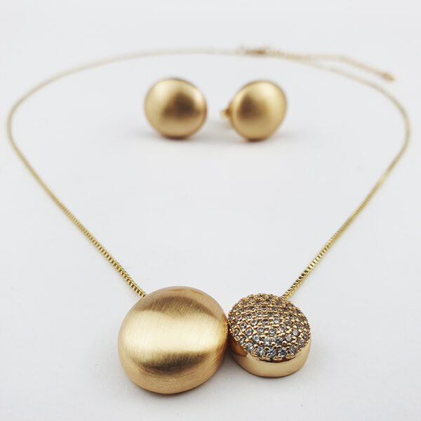 Conjunto Mariana Ouro Fosco e Zircônias - Imagem 6